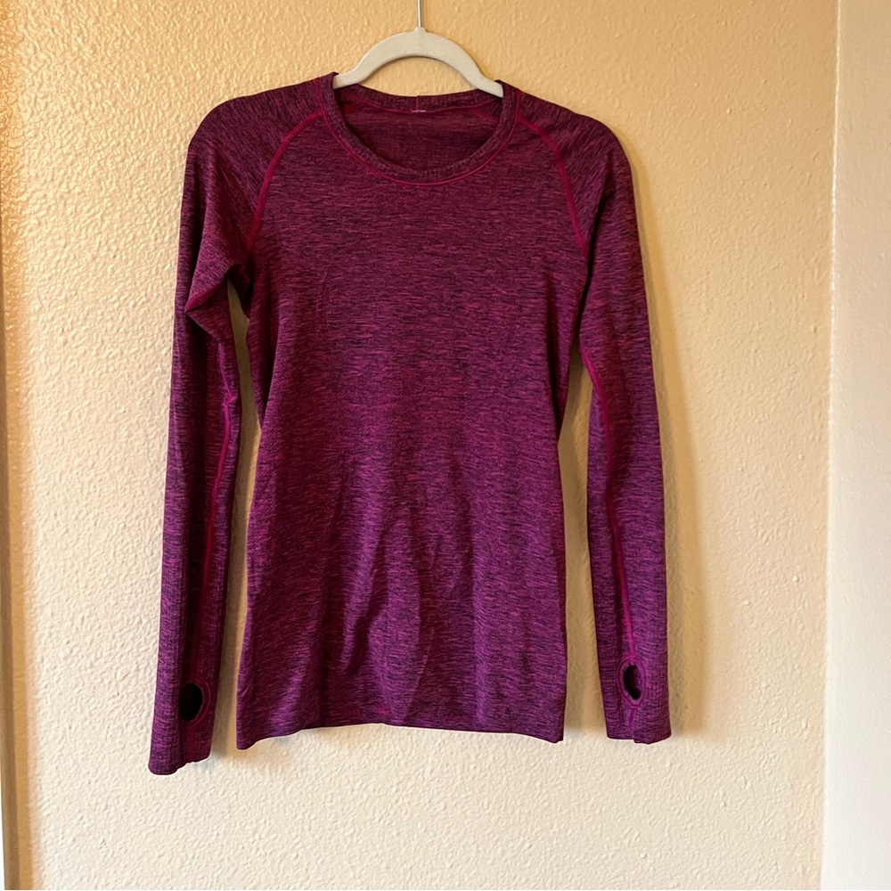 Pink Long-Sleeved Lululemon Workout Top